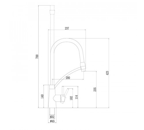 Смеситель для кухни с гибким изливом Fmark FS8255-S, бежевый
