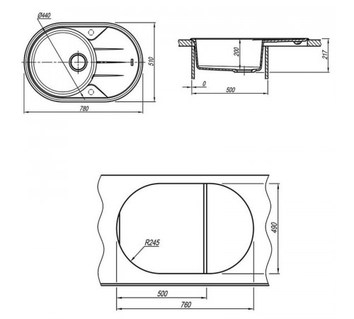 Кухонная мойка Florentina ЛАЦИО 20.295.C0780.202, шампань