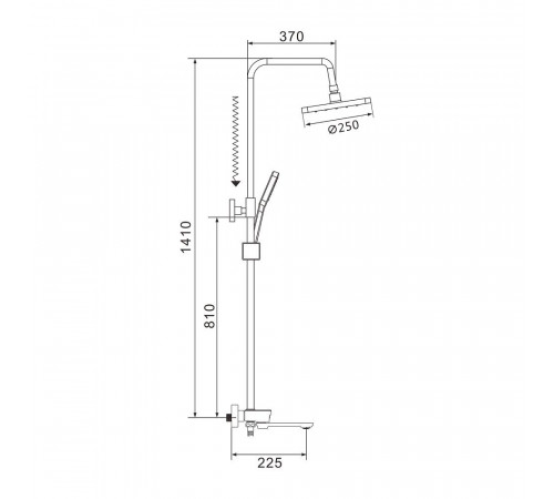 Душевая система Shevanik S4726C, белый