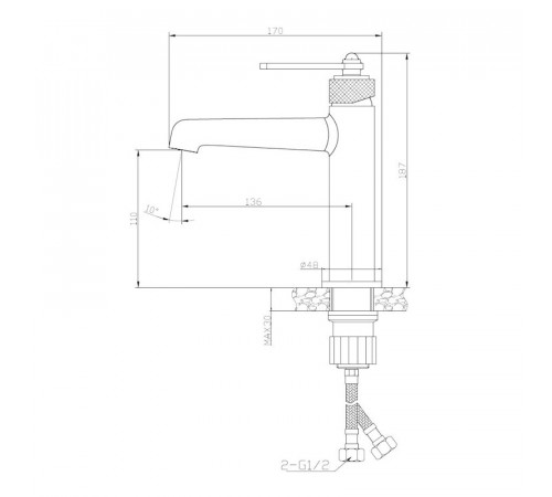 Смеситель для раковины Esko BG26GM, оружейная сталь