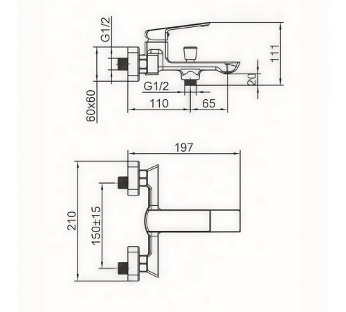 Смеситель для ванны Maretti Torino-GR TR22RF323, графит