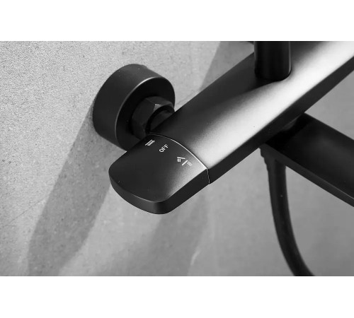 Душевая система с термостатом Rose R3996H, черный