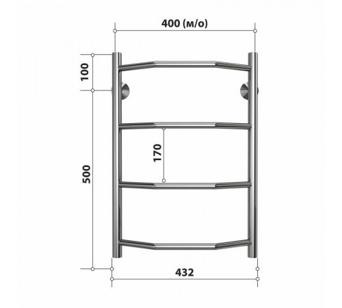 Полотенцесушитель водяной Stelmix 60x40 см, трапеция