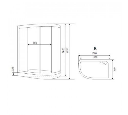 Душевая кабина Timo Comfort Clean Glass T-8802RC, 120x85x220