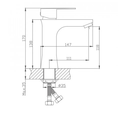 Смеситель для раковины Haiba HB10802, сатин