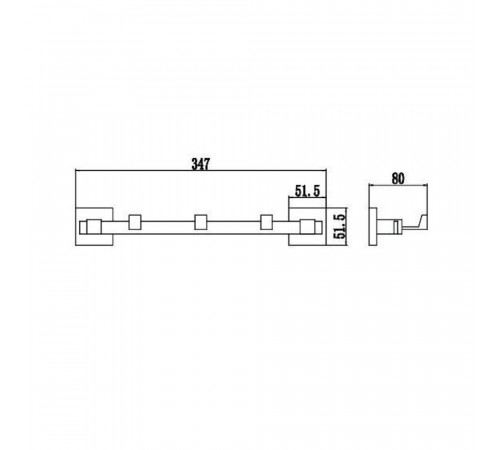 Планка с крючками Savol S-06573H, черный