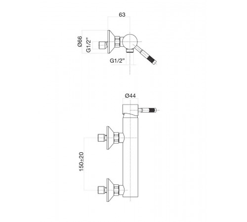 Смеситель для душа Fiore XENON 44NN5170, черный