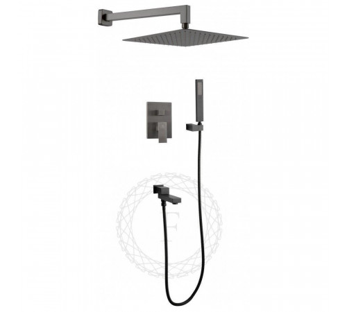 Душевая система встраиваемая FILARETE Fing FL1040BG, графит