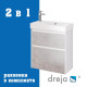 Тумба с раковиной подвесная Dreja Slim 65 см, белый/бетон
