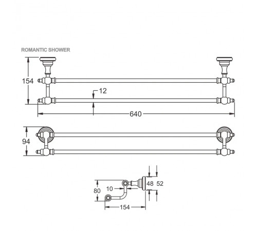 Полотенцедержатель Rose RG1127Q, бронза