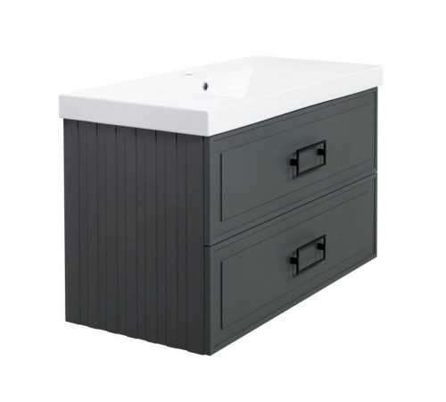 Тумба под раковину подвесная La Fenice Cubo TWIN FNC-01-CUB-G-100-2, серо-зеленая