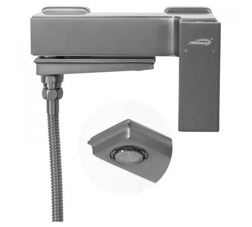 Смеситель для ванны Hansberge H4070BG, графит