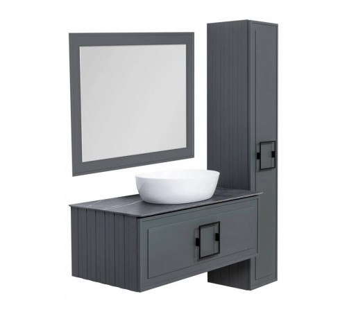 Зеркало с подсветкой La Fenice Cubo Grigio 100х80, серо-зелёное