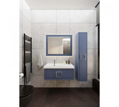 Зеркало с подсветкой La Fenice Cubo Blue Grigio 100х80, синее