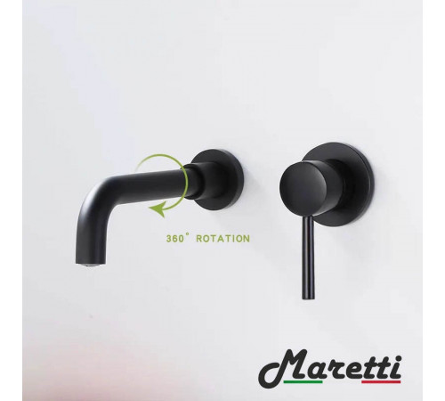 Смеситель для раковины встраиваемый Maretti Eleganza Black ENB32RF13, черный