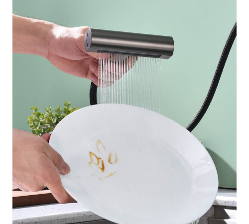 Смеситель для кухни с мультифункциональным изливом Splenka S206.49.09, графит