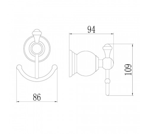 Крючок для ванной комнаты Savol S-005754B, золото