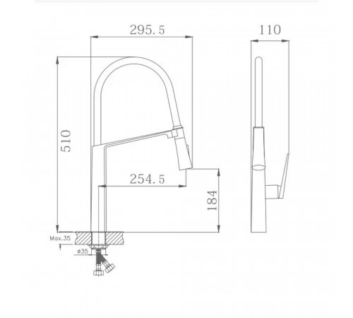 Смеситель для кухни с гибким изливом и режимом душ Haiba HB73827, хром