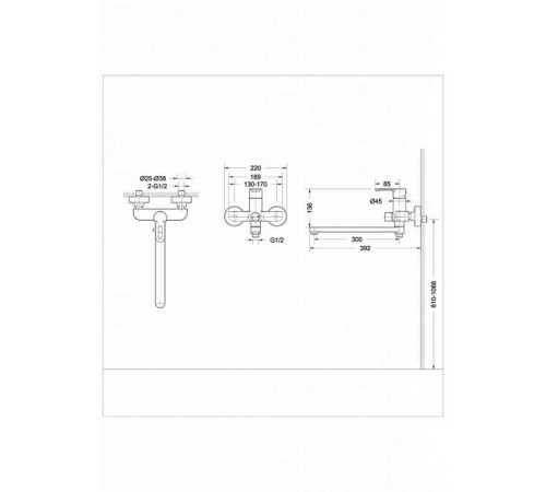 Смеситель для ванны Bravat Stream-D F637163C-01A, хром