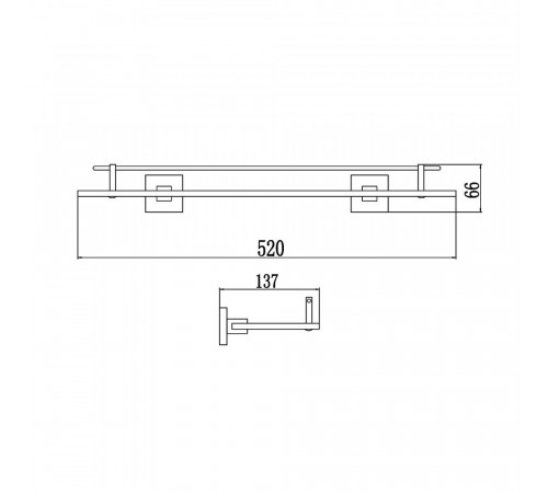 Полка стеклянная Savol S-06591Q, графит