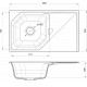 RIVELATO Мойка LOCUS 85  1-чаш 850*500 grigio metallizzato арт.