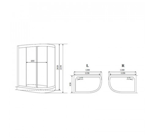 Душевая кабина Timo Standart T-5502L, 120x85x220