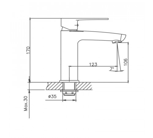 Смеситель для раковины Cron CN10523, хром