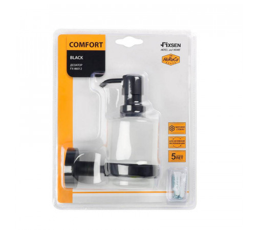 Дозатор жидкого мыла FIXSEN COMFORT    BLACK FX-86012, черный