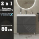 Тумба с раковиной напольная Velvex Edge tn.EDG.9696.80.2Y графит, 80 см