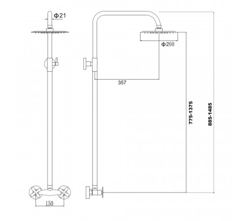 Душевая система Fmark FS8505, сатин