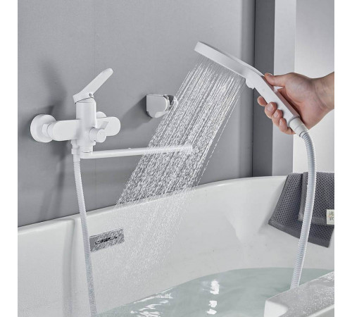 Смеситель для ванны Shevanik S4322C, белый