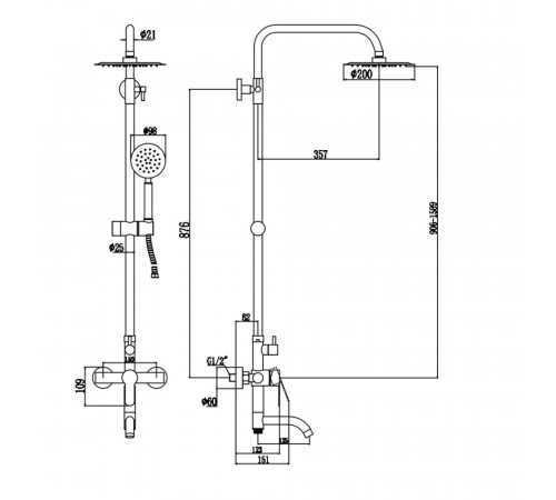 Душевая система Fmark FS8245C, бронза