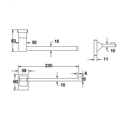 Полотенцедержатель Rose RG1606, хром