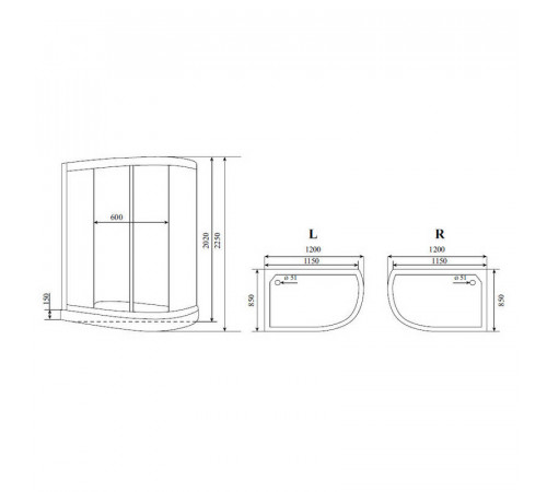 Душевая кабина Timo Standart T-1102PR, 120x85x220