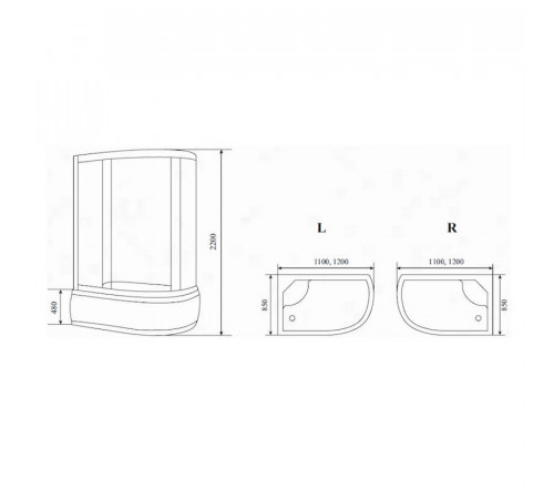Душевая кабина Timo Comfort Fabric Glass T-8820RF, 120x85x220