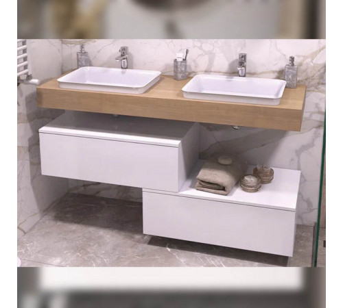 Тумба подвесная без столешницы Velvex Unit tp.UNI.80.1Y белый глянец, 80 см