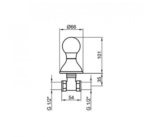 Запорный вентиль Webert Karenina KA690101015, хром