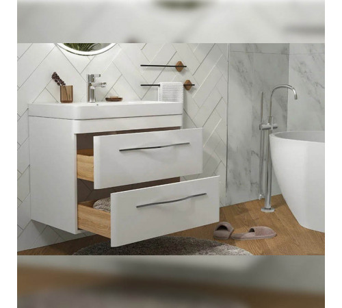 Тумба с раковиной подвесная Velvex Jill tp.JIL.9595.80.2Y белый матовый, 80 см