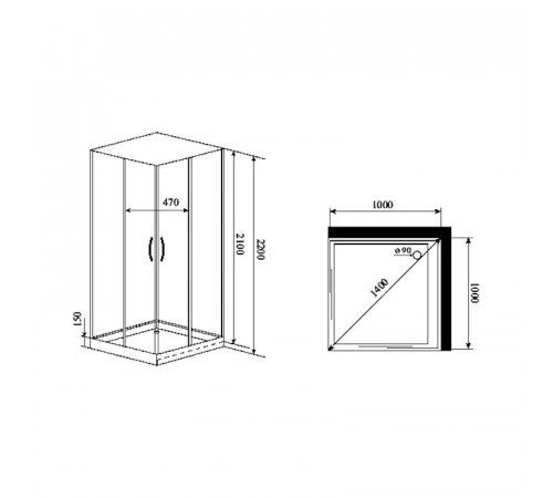 Душевая кабина Timo Premium NURA H-516 с хамамом, 100x100x220