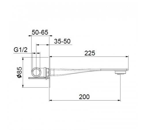 Излив Webert One-B AC1039441, черный/сталь