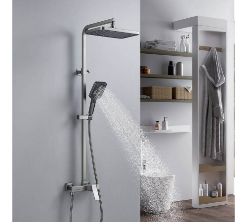 Душевая система Shevanik S4636T, оружейная сталь