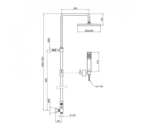 Душевой гарнитур Webert Shower Set AC0675015PVC, хром