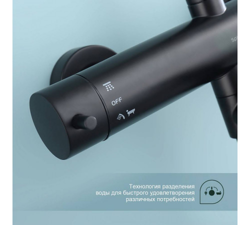 Душевая система Splenka S223.24.06, черный