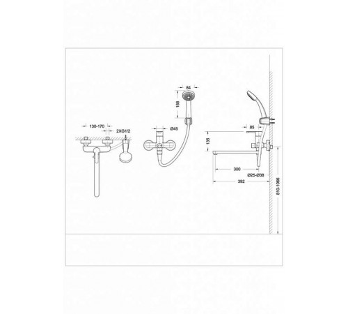 Смеситель для ванны Bravat Stream F63783C-LB, хром