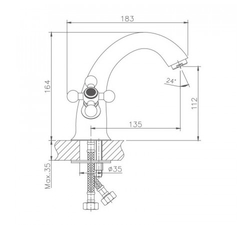 Смеситель для раковины Haiba HB1019-4, бронза