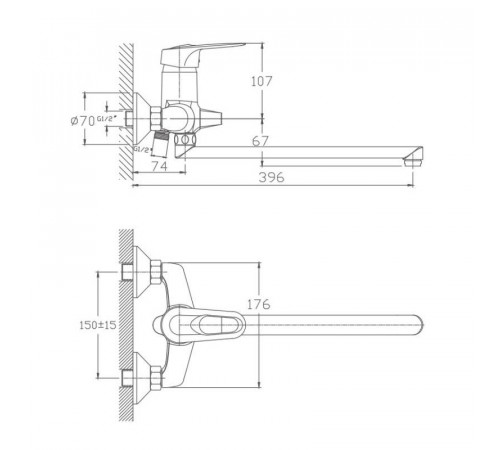 Смеситель для ванны Haiba HB2204, хром