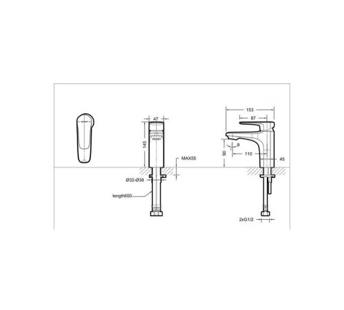Смеситель для раковины Bravat SOURCE F1173218CP-ENG, хром