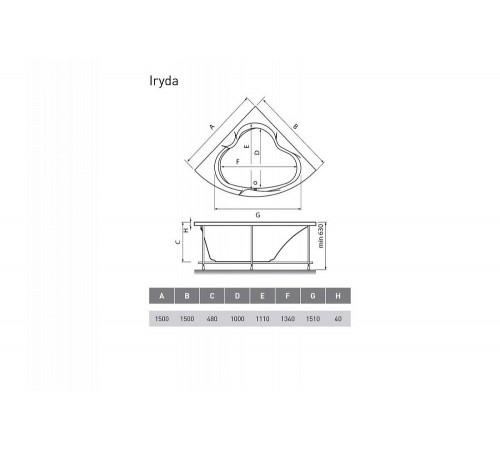Ванна акриловая Vayer Iryda Гл000006822, 150x150