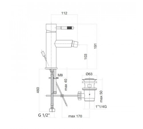 Смеситель для биде Webert Rimini RI840102010, золото