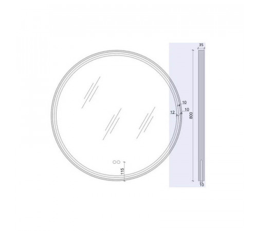 Зеркало Maretti Elena EA1480R03EL 80x80 см